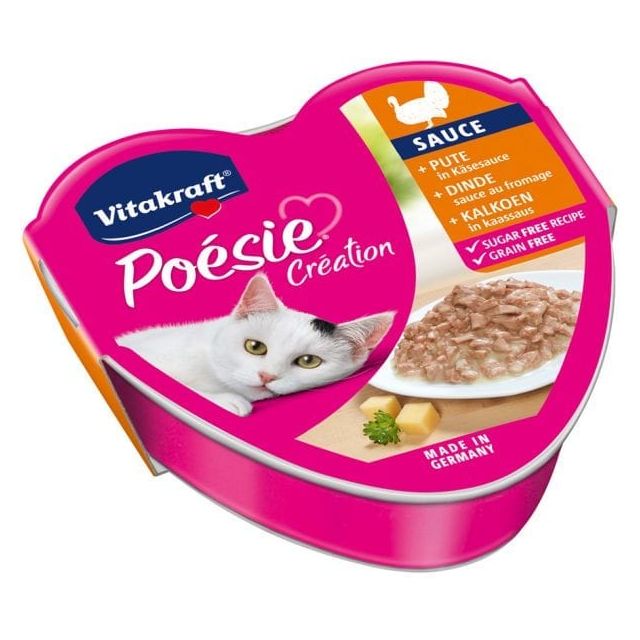 Vitakraft Poesie Kalkoen & Kaas in saus -85 gram
