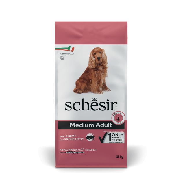 Schesir Hond Dry Maintenance Medium Ham 12kg   