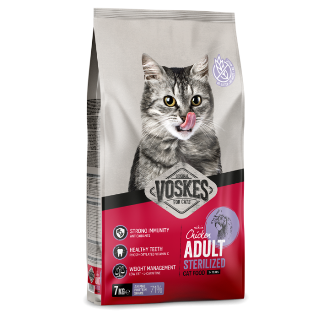 Voskes kattenbrokken Adult Sterilized Kip -2 kg  OP=OP