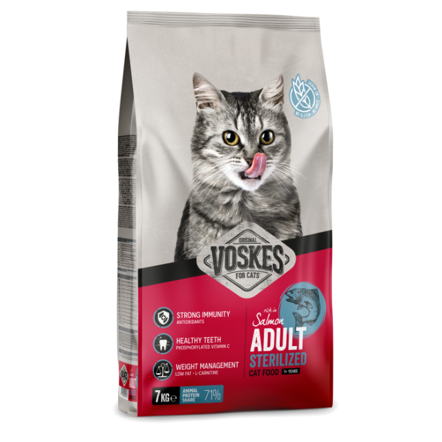 Voskes kattenbrokken Adult Sterilized Zalm -7 kg 