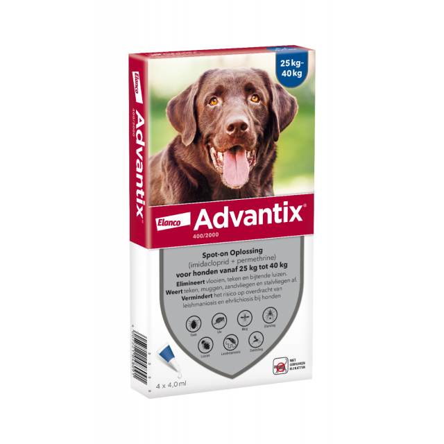Advantix Hond 400 (hond tussen 25 en 40 kg) 4 Pipetten