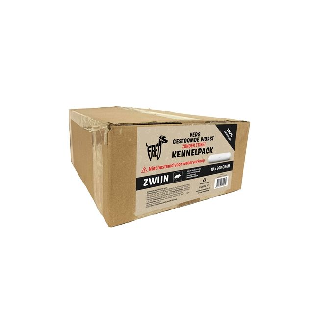 Freds Gestoomd Vers Vlees Worst Zwijn , Graan & Glutenvrij  -Kennelpack 10x-900 gram
