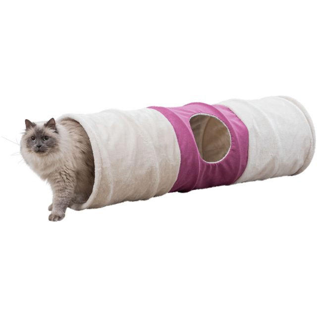 Trixie Speeltunnel XXL Pluche ø 35 × 115 cm - Beige/Fuchsia
