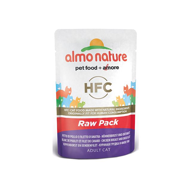 Almo Nature Raw Kip & Eend -55 gram  OP=OP