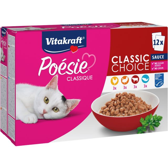 Vitakraft Poesie Classique  Multi-Pack in saus -12x85 gram
