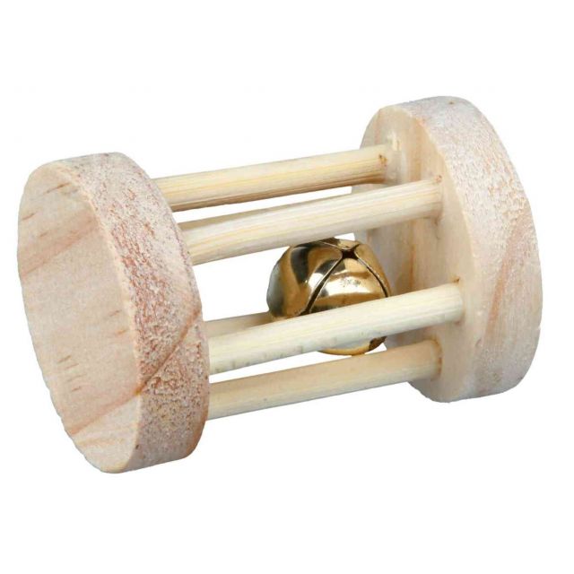 Trixie Speelrol Hout Met Bel 7x5 cm