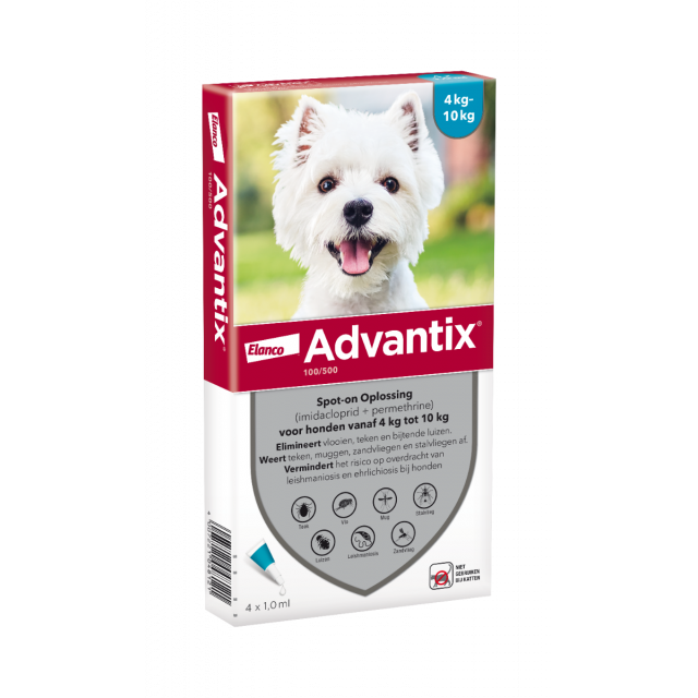 Advantix Hond 100 (hond tussen 4 en 10 kg) 4 Pipetten