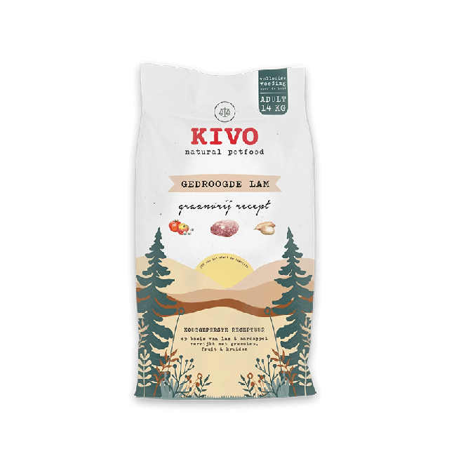 Kivo Koud Geperst Lam & Rijst - Glutenvrij -4 kg 