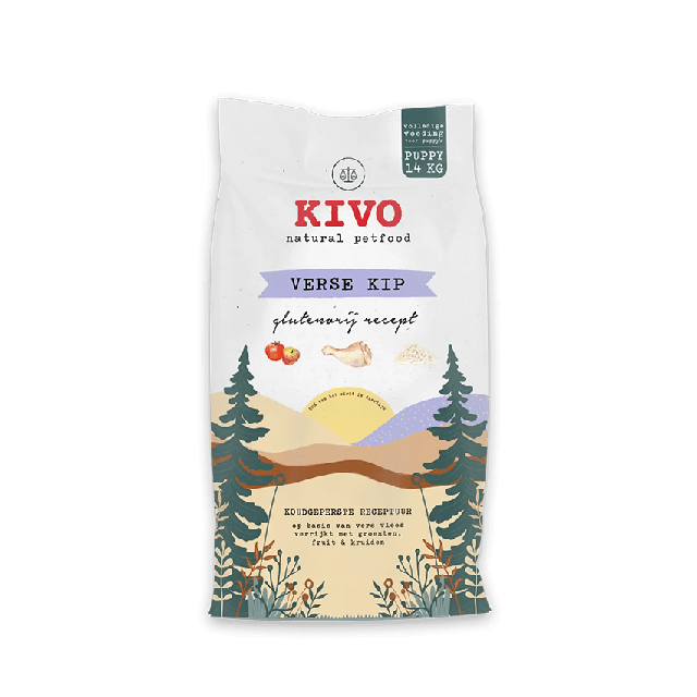 Kivo Koud Geperst Verse Kip Puppy  -Glutenvrij -4 kg 