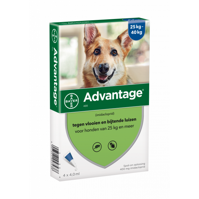 Advantage Hond 400 vanaf 25 kg - 4 Pipetten