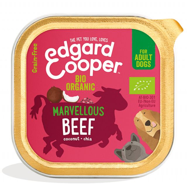Edgard & Cooper Alu BIO Rund, kokosnoot & Bio Chiazaad - 17 x 100 gram