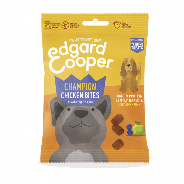 Edgard & Cooper Training Bites Kip/Blauwe Bes/Appel - 6x50 gram