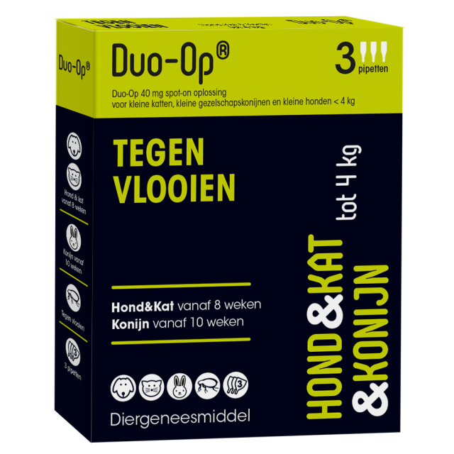 Duo Op  Kat, Konijn & Hond < 4 kg -3 pip  