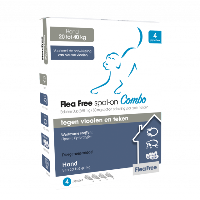 Flea Free Spot-On Combo Hond -20-40  kg -4 pip