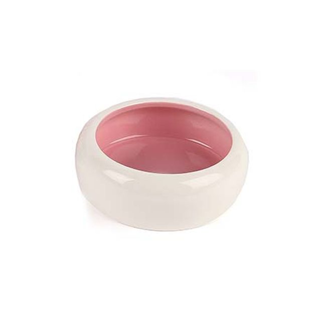 happy pet drinkbak tegen morsen wit / roze 200 ML 11X11X4,5 CM
