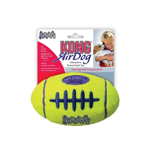 KONG Air Squeaker Football Geel Large - 17x10,5 cm