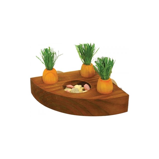 rosewood wortel speelgoed en snackhouder 12X12 CM