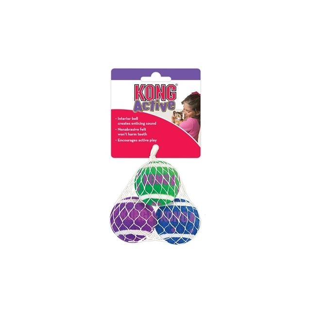 KONG Kat Tennisballen Met Bellen -4x4x4 cm