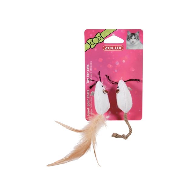  Zolux Canvas Muis Wit 5 cm - 2 stuks