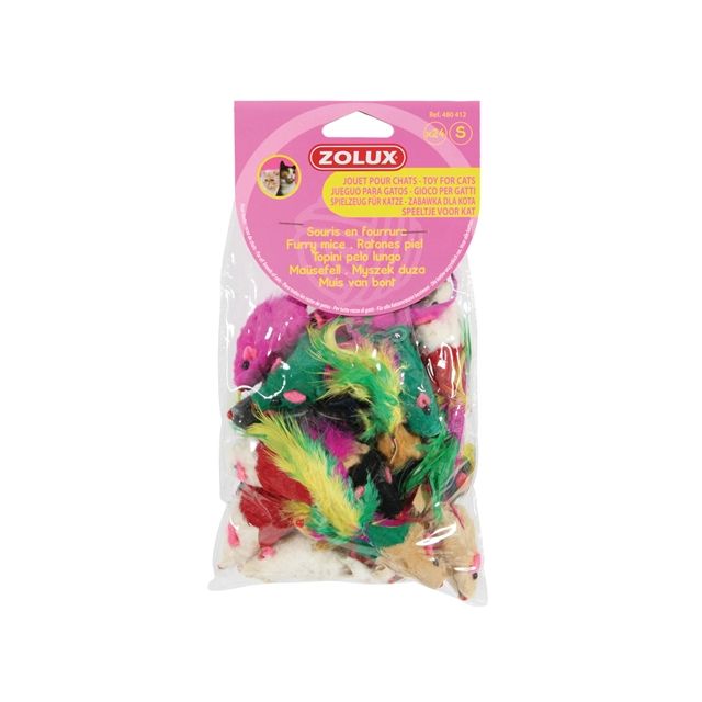 Zolux Kattenspeelgoed Bontmuisjes Assorti -24 stuks