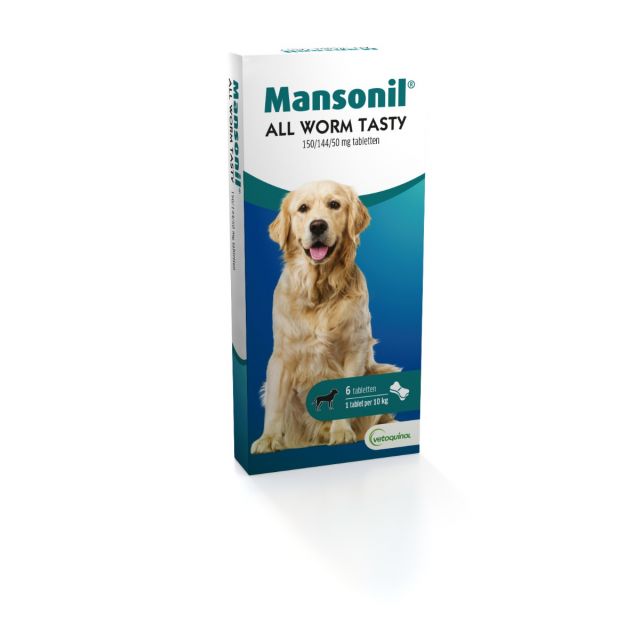 Mansonil All Worm Dog Tasty Bone- 6tabl