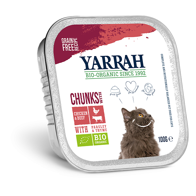 Yarrah Cat Alu Brokjes Graanvrij Rund -100 gram