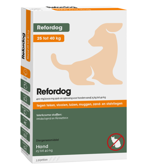Tick Off Refordog spot-On 400mg hond 25kg tot 40kg -3st  