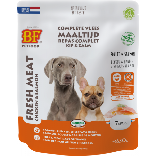 Biofood Vleesvoeding Kip & Zalm - 7 x 90 gram
